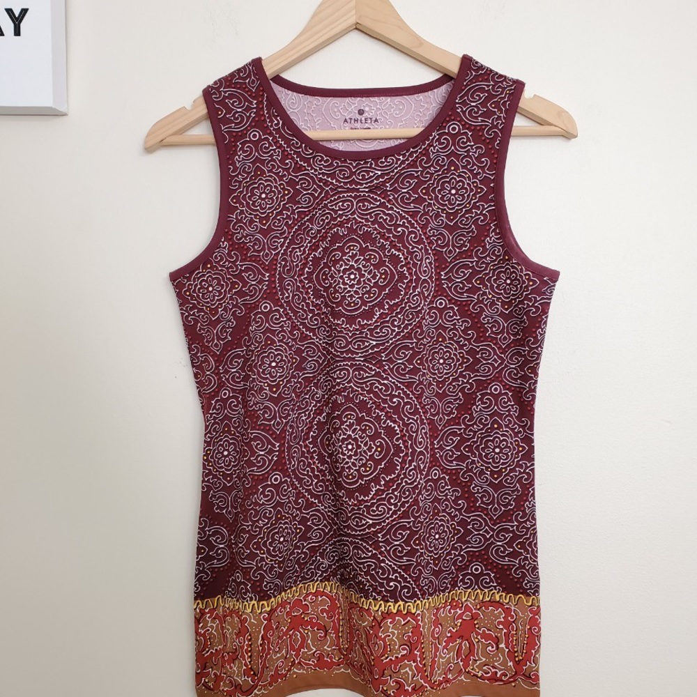 Athleta exercise tank top paisley print ST